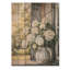 Pot d'hortensias champêtre dans la brise d'été - décoration murale en bois d'hortensias - sur bois de pin naturel-764038913