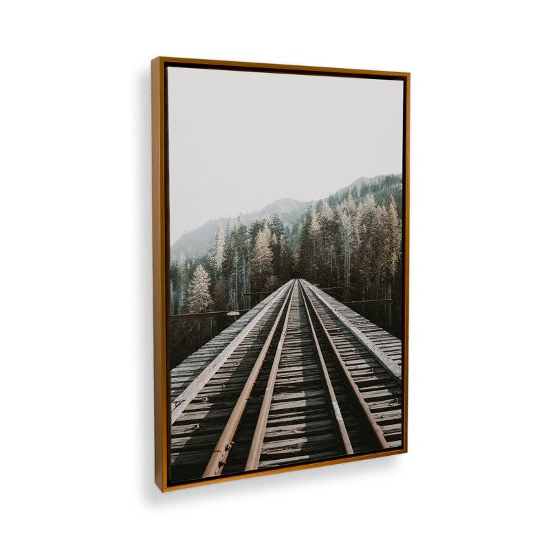 «Tranquil Journeys on Canvas» par Krista Mosakowski, Cadre flottant or poli, H 38 po x l 26 po