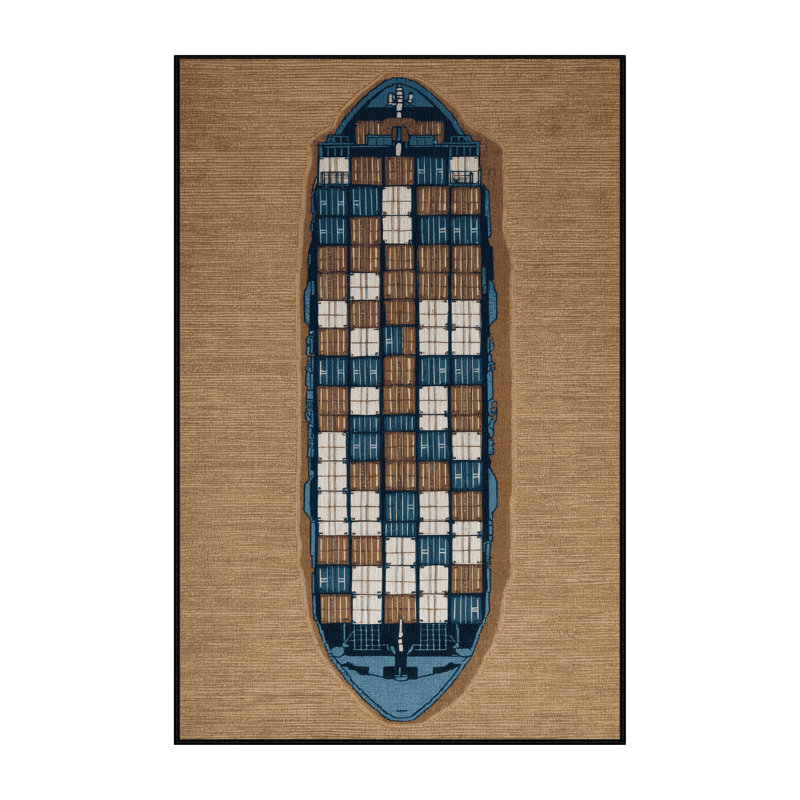Tapis de transport brun lavable à la machine, Rectangulaire 2 pi x 3 pi