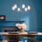 Pallas Brushed Natural Brass 6-Light Chandelier with Fabric Shades-1433420319