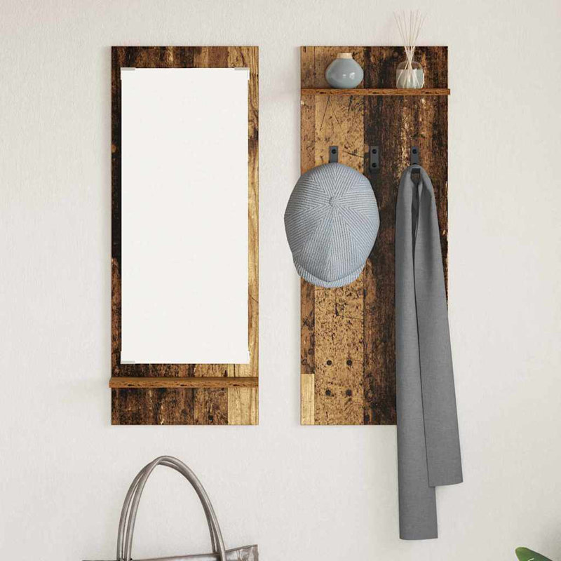 Wall-Mounted Coat Rack With Shelf 70 X 10 X 90 Cm, Old Wood