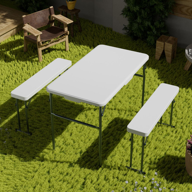 Picnic Table Set With 2 Benches