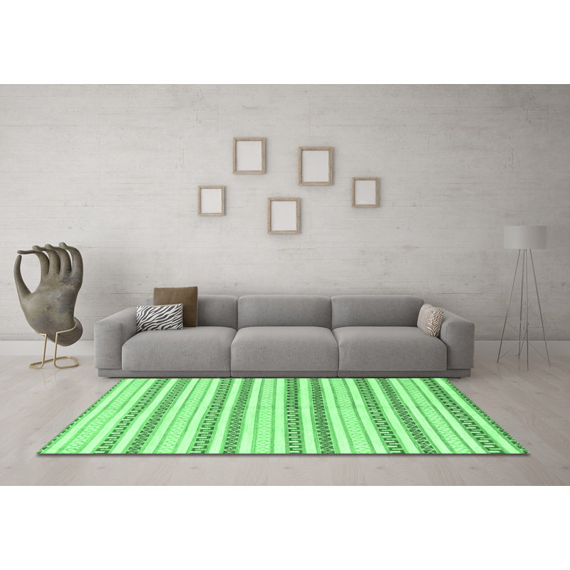 Washable Striped Indoor Rug, Square 8'
