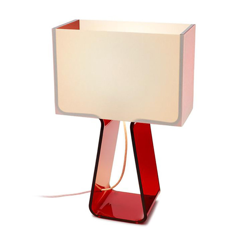 Lampe de table à haut tubulaire, Rouge