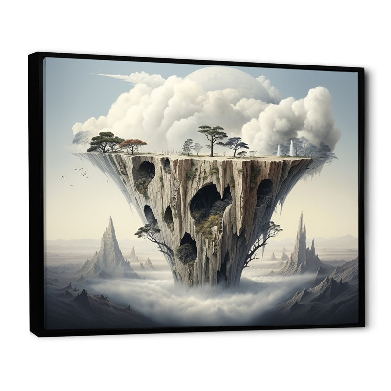 «Mind-Blowing», art mural surréalisme, Cadre flottant noir, H 34 po x l 44 po x P 1,5 po