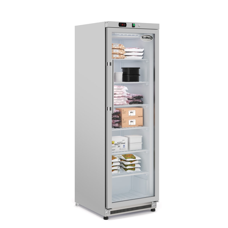 12 Cu. ft. Commercial Freezer with Glass Door in Stainless Steel - Manual Defrost (KM-FMD12SGD), Stainless Steel