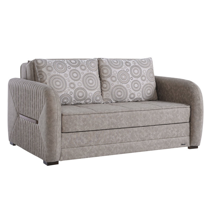 Canapé-lit 2 places 3 en 1 Annali, Microfibre beige