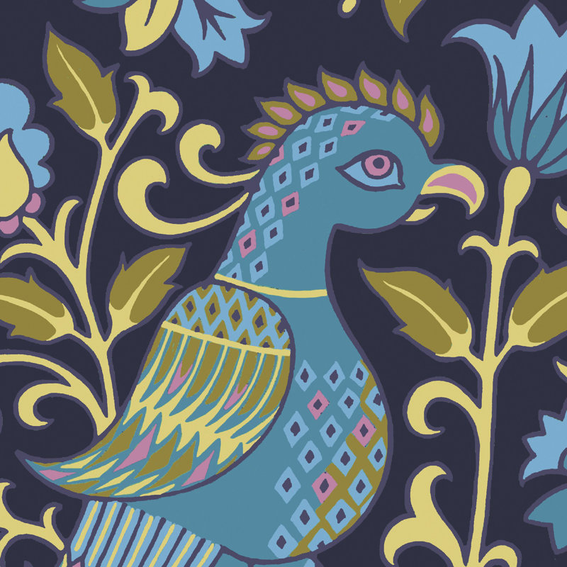 Floral Wallpaper Roll, Indigo