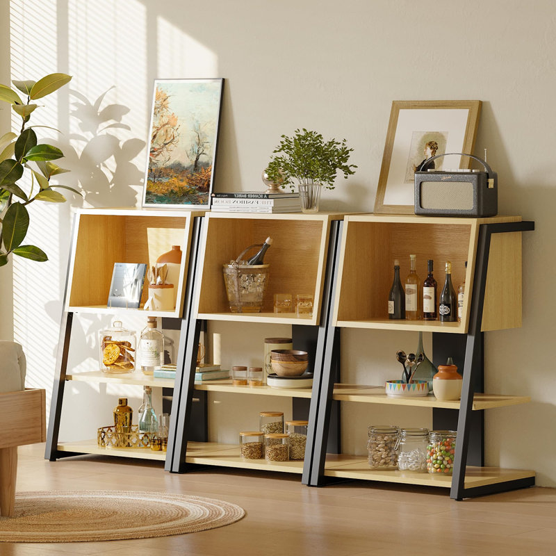 Bookshelf 4-Layer Bookcase/Storage Shelf, Suitable For Printer Stand, Hi-Fi Stand, Record Player Stand, Yellow