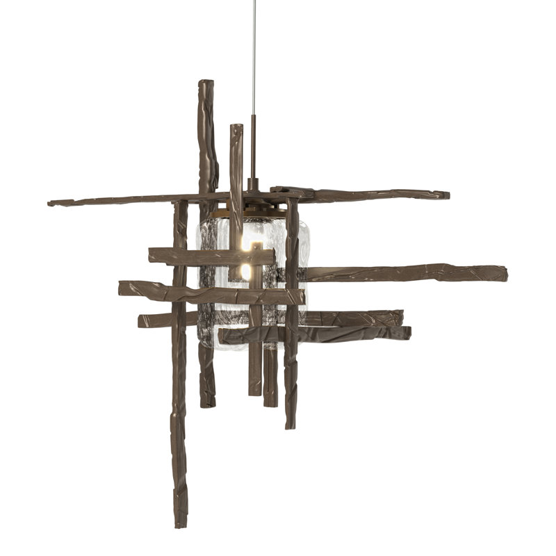 Tura 1 - Light Single Mini Pendant, Bronze, Seeded Clear