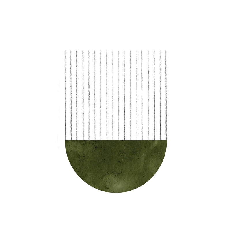 Geometric Dark Green Art 1 Piece Wall Art on Canvas, 45.72cm H x 30.48cm W x 1.91cm D, Wrapped Canvas