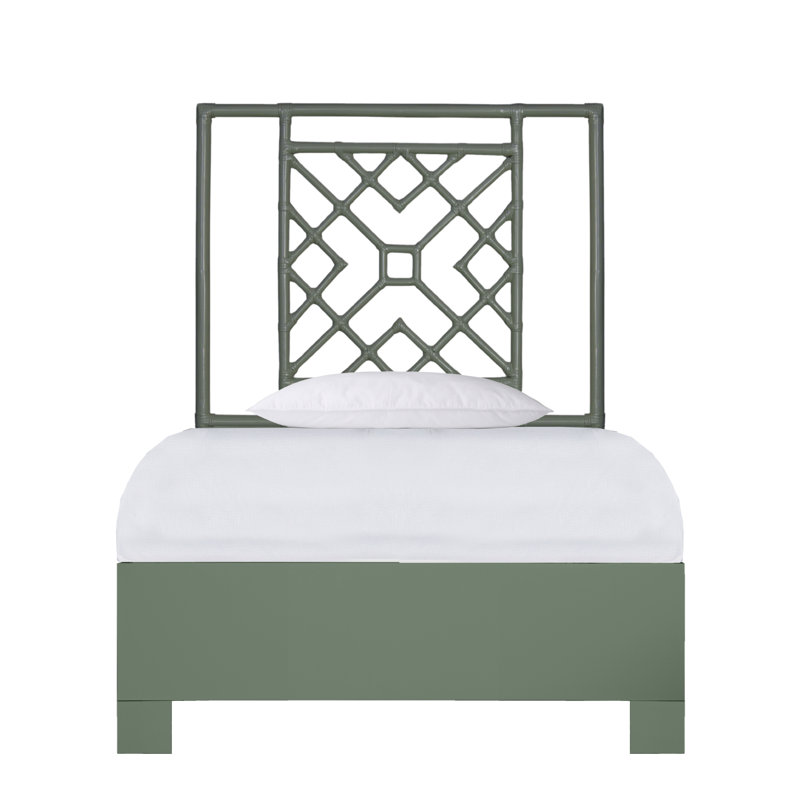 Lit plateforme Ananias, Simple, Vert olive
