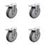 Roulettes pivotantes en caoutchouc thermoplastique avec frein verrouillable