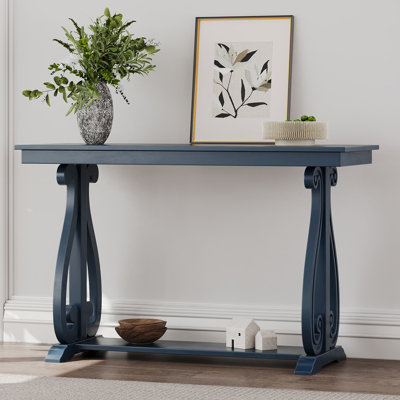 Console de style rustique vintage de 48 pouces avec table ouverte de style trex avec tablette ouverte et fabrication robuste pour le hall d'entrée et le salon