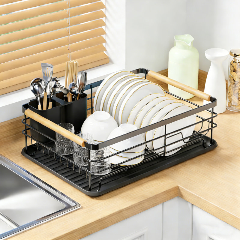 Dish Racks For Kitchen Counter Drying Rack Kitchen, Black