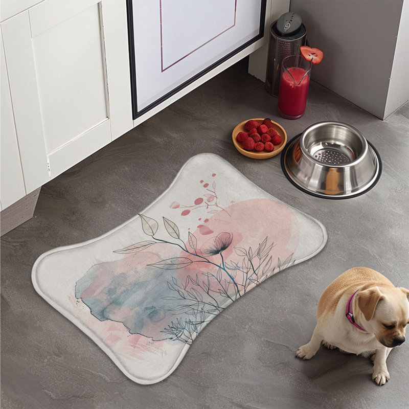 Tapis d'alimentation rose et bleu Wabi Sabi Blooms - 1 pièce