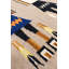 Tapis rayé rectangulaire fait à la main en laine / coton 4 pi 3 po x 5 pi 10 po