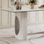 Table de salle à manger rectangulaire en verre trempé épais de 0,47 pouce avec base en acier au carbone durable