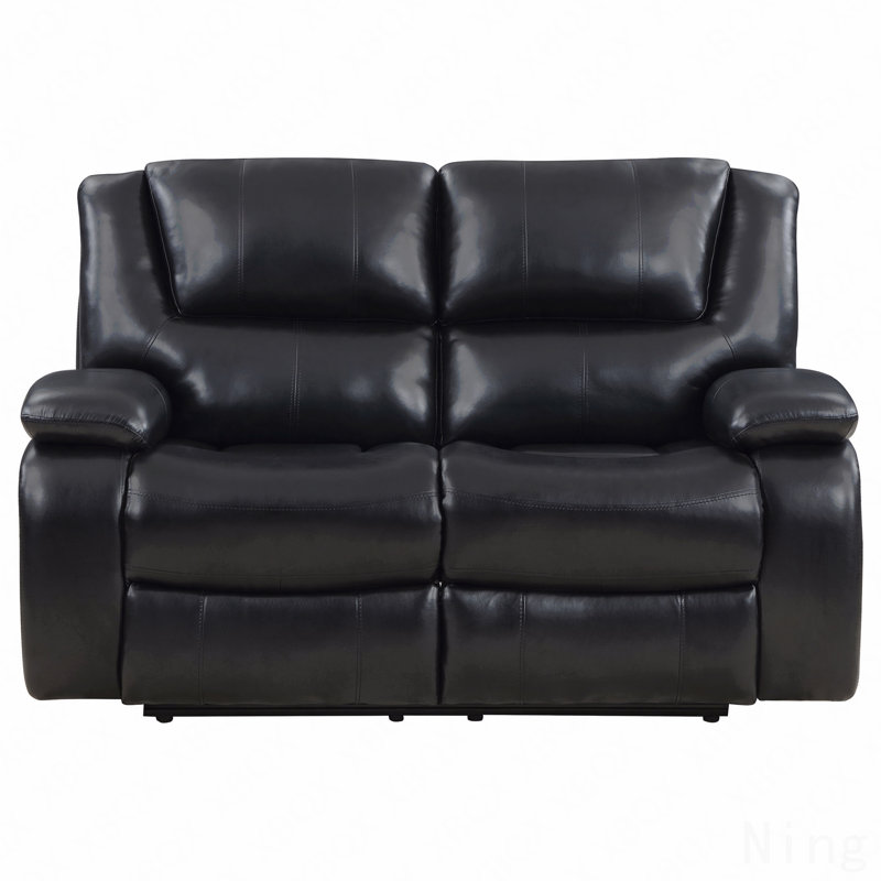 Upholstered Motion Reclining Loveseat, Black