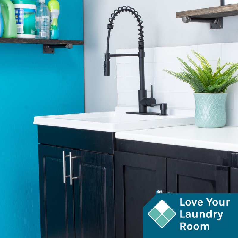 Hameda 25" Single Laundry Room Vanity Set, Black