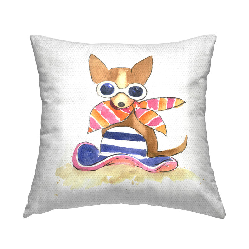 Coussin Sandy Dog on Beach