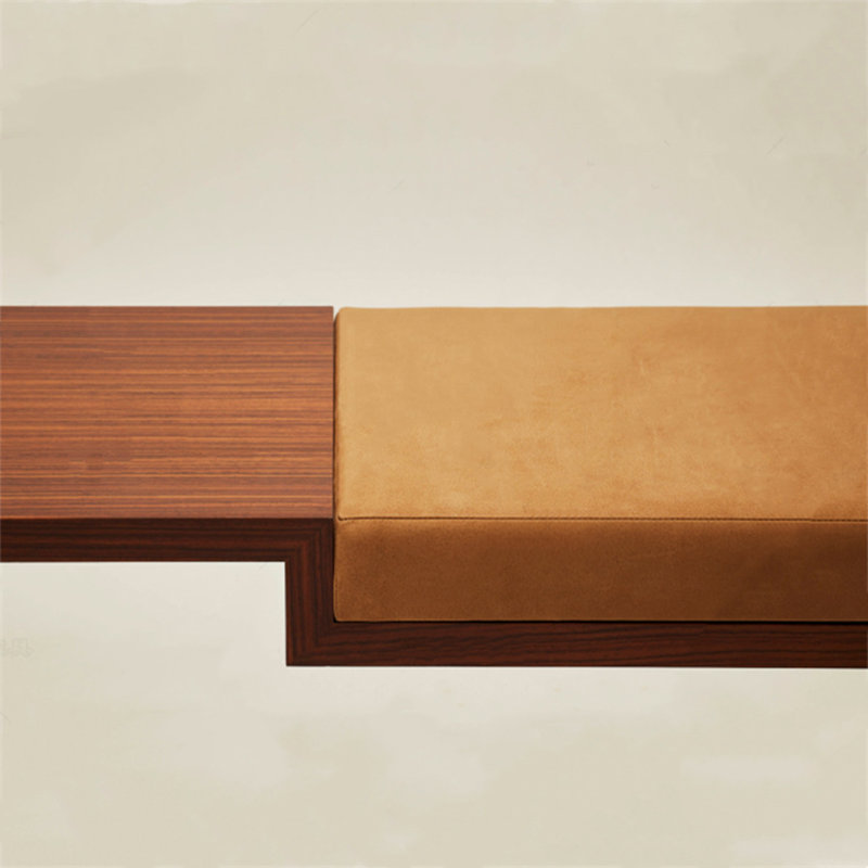 Tabouret de magasin de vêtements en bois massif, H 17,72 po x l 62,99 po x P 17,72 po