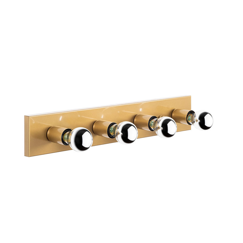 Barre d'éclairage de salle de bain 4 lumières Emlyn, Or