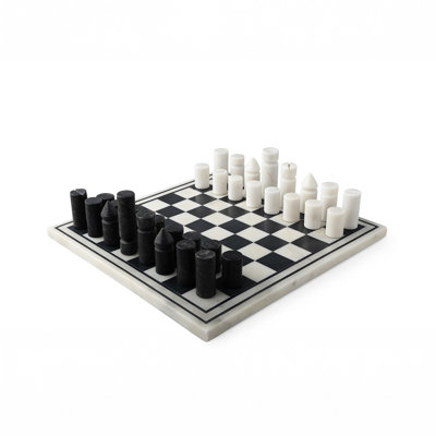 Montana White & Black Marble Chess Set