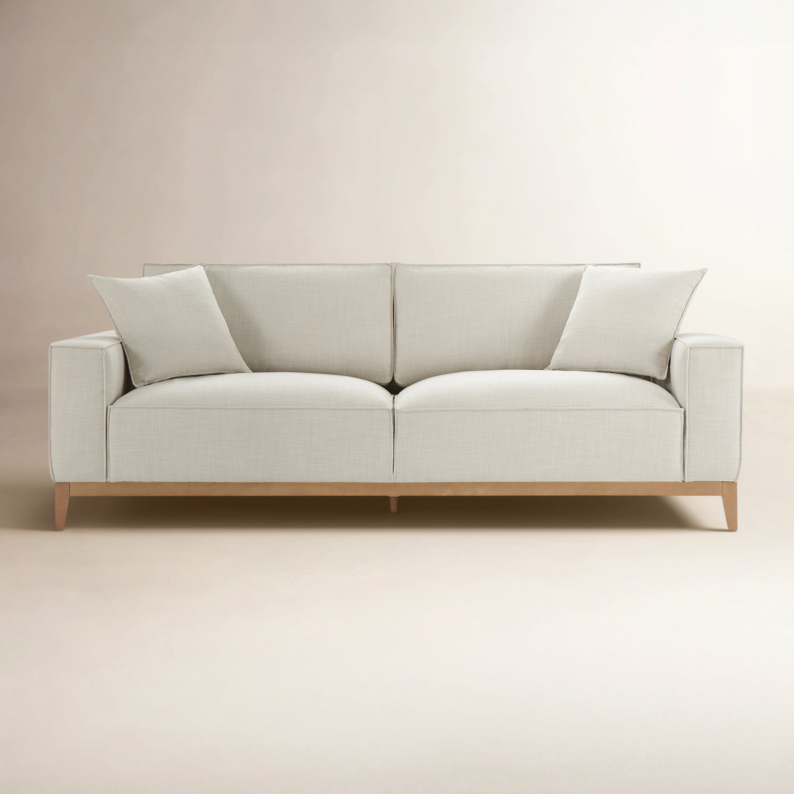Nicky 92'' Upholstered Sofa, Effie Linen Performance Linen
