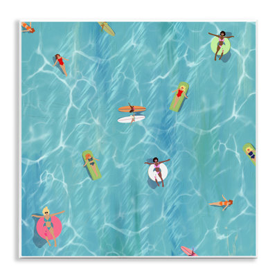 " Aerial Summer View People Swimming "