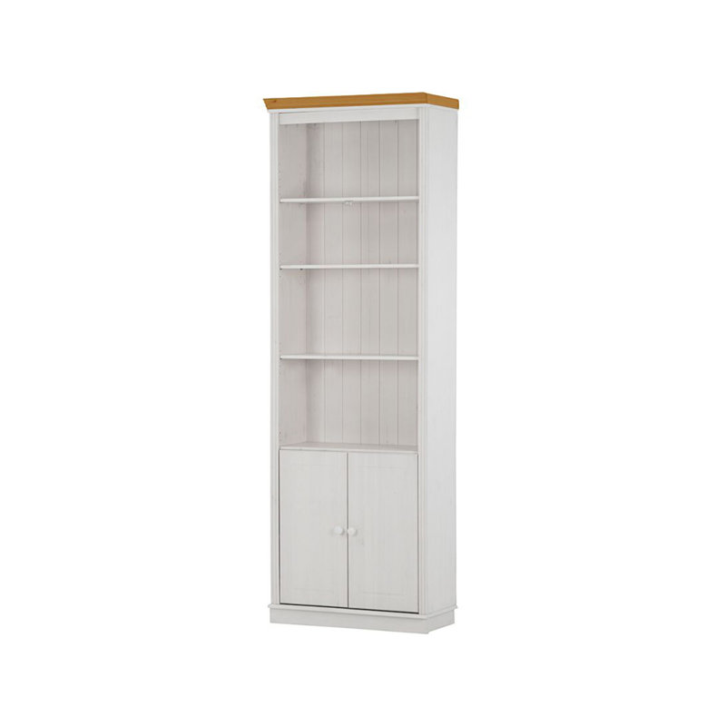 Dedrah 223 cm H x 74 cm W Library Bookcase, Brown/White