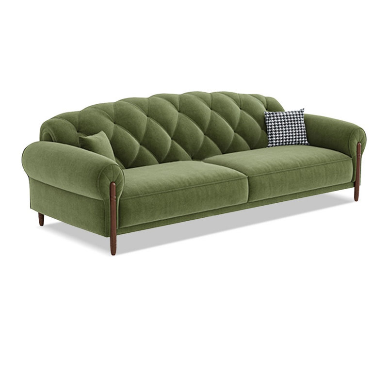 Causeuse-coussin en polyester vert standard, H 34,25 po x l 82,68 po x P 37,4 po