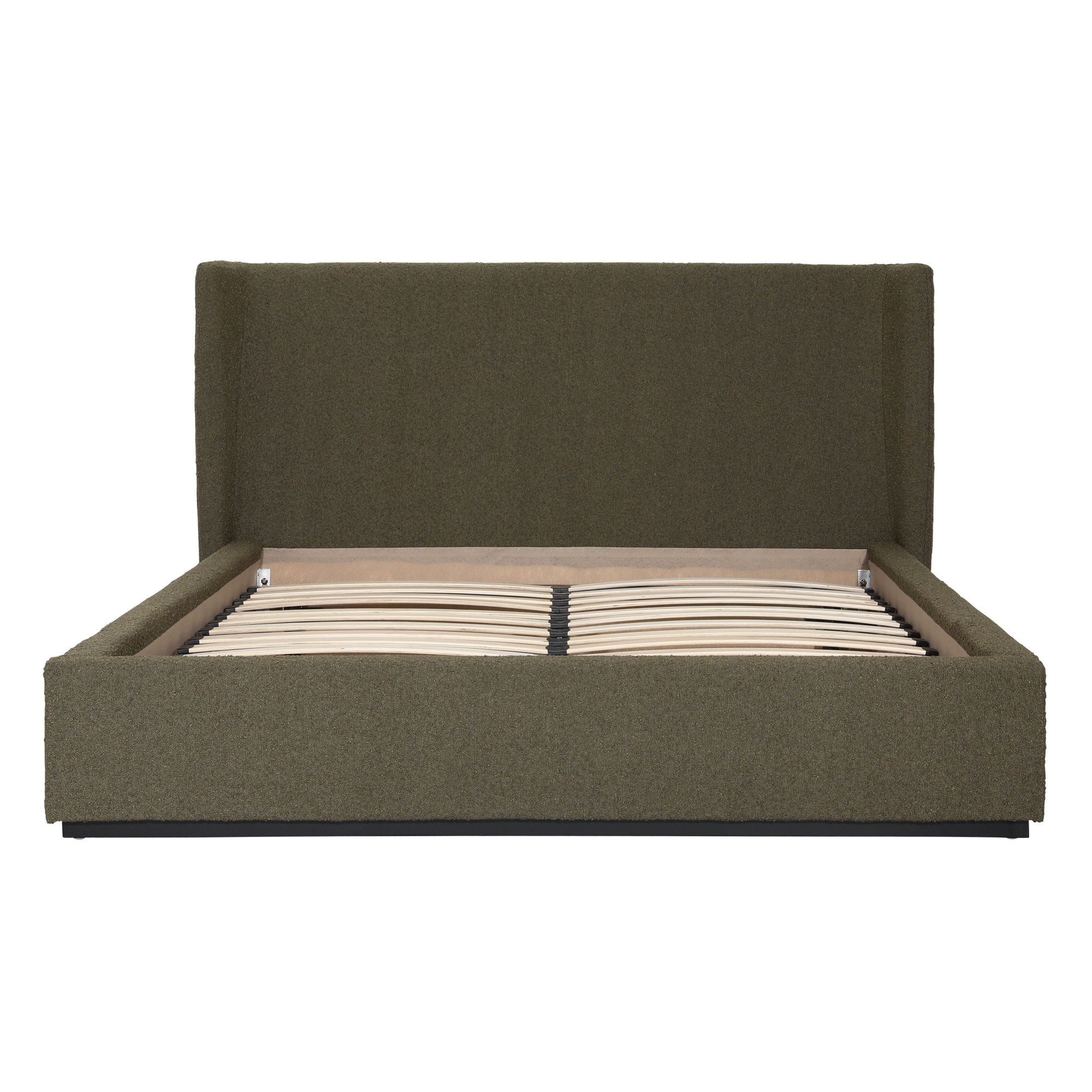 Wolcott Upholstered Platform Bed, Queen, Olive Green