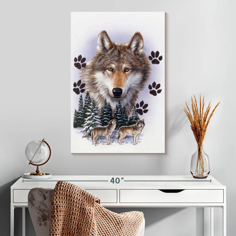 Montage de loup Brampt hiver, H 30 po x l 20 po