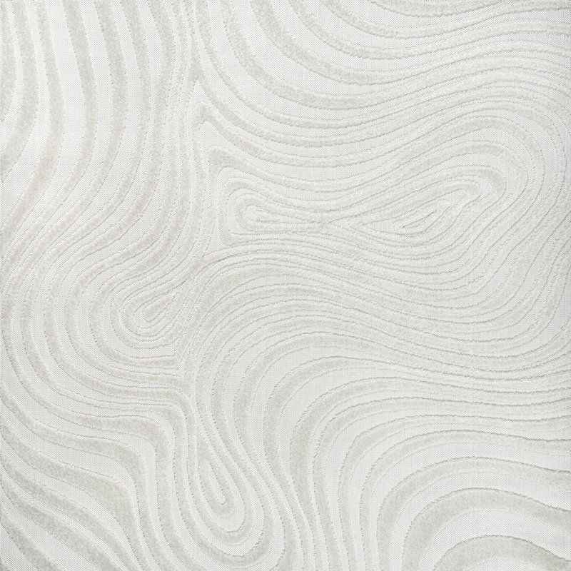 Tapis rayé crème / ivoire Maribo, Carré 9 pi