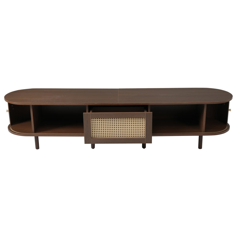 TV Stand for TVs up to 70", Brown Wood