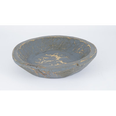 Jeremie 15" W Round Handmade Wood Decorative Bowl