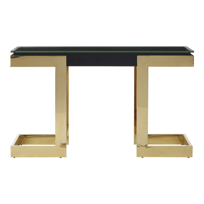 Naswith 130cm Glass Top Console Table