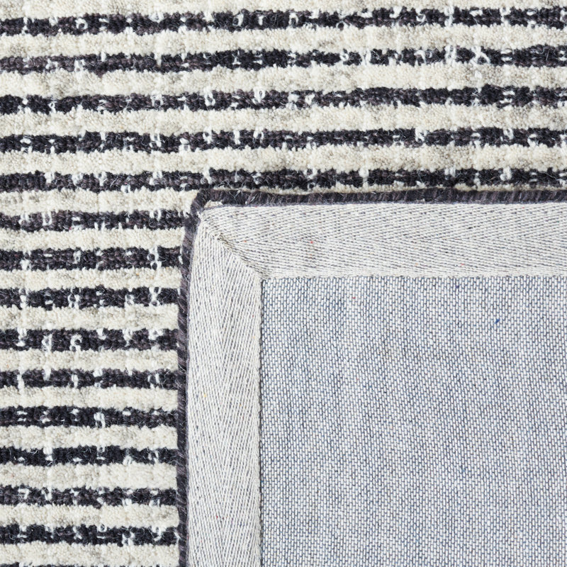 Tapis rayé en laine touffeté à la main Jennaca, Carré 6 pi