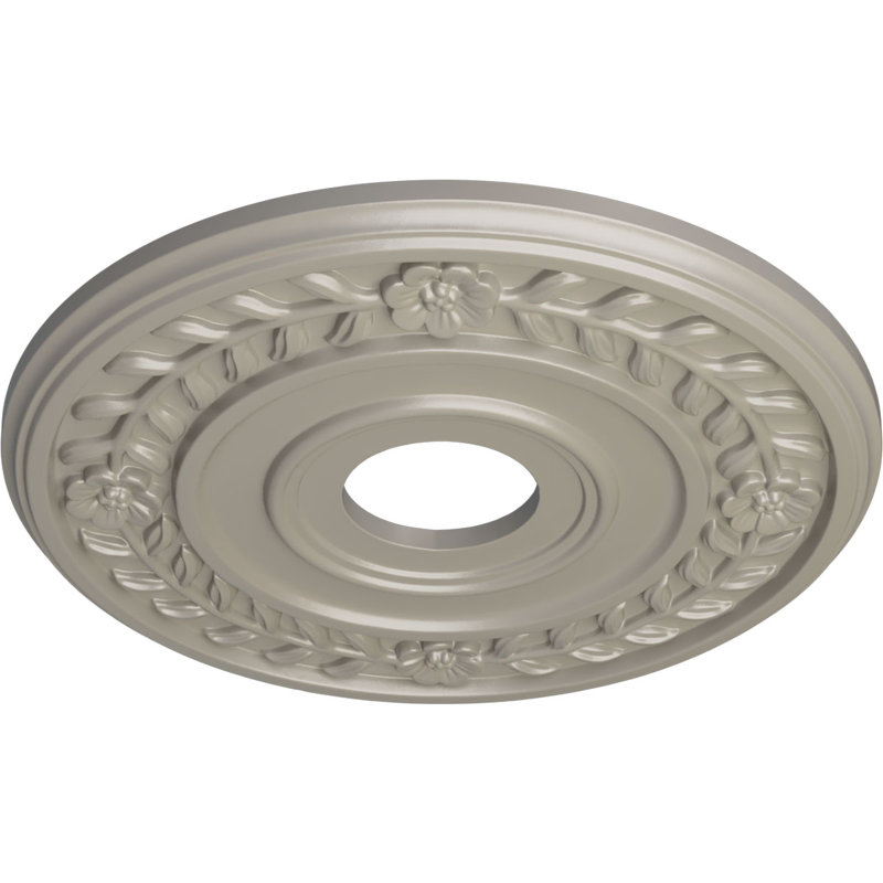 Médaillon de plafond Endurathane Luton, DO 15 3/4 po x P 5/8 po (convient aux auvents jusqu'à 1 1/8 po), finition perle noire peinte à la main