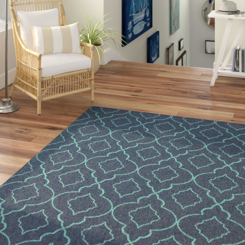Deltana Geometric Power Loomed Indoor / Outdoor Rug, Rectangle 7'10" x 10'10"