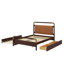 Grand lit plateforme en bois offrant des options de rangement, comprenant 2 tiroirs spacieux et un lit gigogne-1102152899