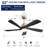 52 Inch Ceiling Fan With Dimmable LED Light 5 Solid Wood Blades Smart Remote Control Reversible DC Motor Ceiling Fan-110562175-110562174-122430241