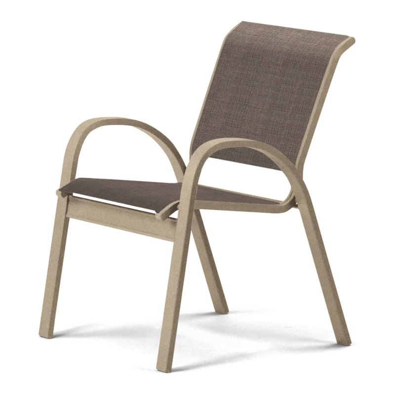 Chaise de patio empilable Hiraku, Moka Sunbrella®, Désert texturé