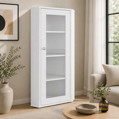Genova Display Cabinet with Glass Door, Multiple Interior Shelves and Modern Showcase Design, Versatile Storage Unit for Dishes, Collectibles or Decor, Elegant Organization Solution