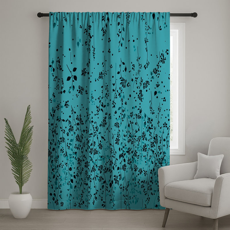 Rideaux à motif floral et voilages à motif floral - 1 panneau, Transparent, 50" x 80" - 1 Panel