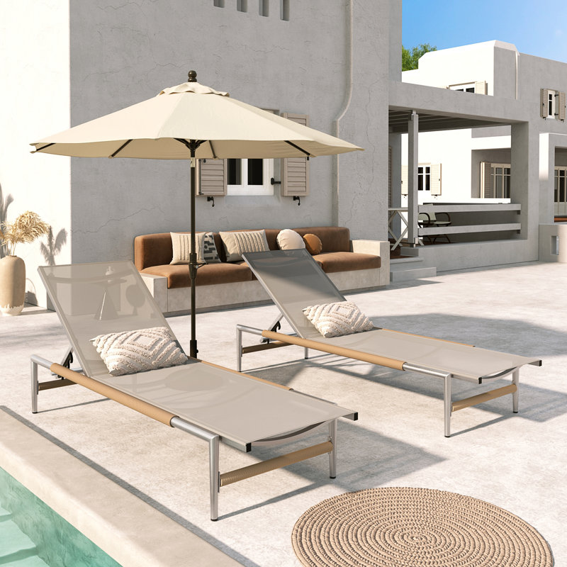 Hargrove Outdoor Patio Aluminum Chaise Lounge, 2