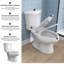 Toilette allongée deux pièces 17 po avec chasse double 1,6 / 1,1 GPF, siège à fermeture en douceur, toilette blanche au sol 17 po