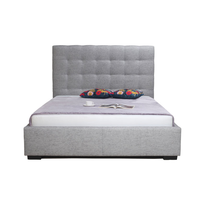 Upholstered Storage Bed, Queen, Gray