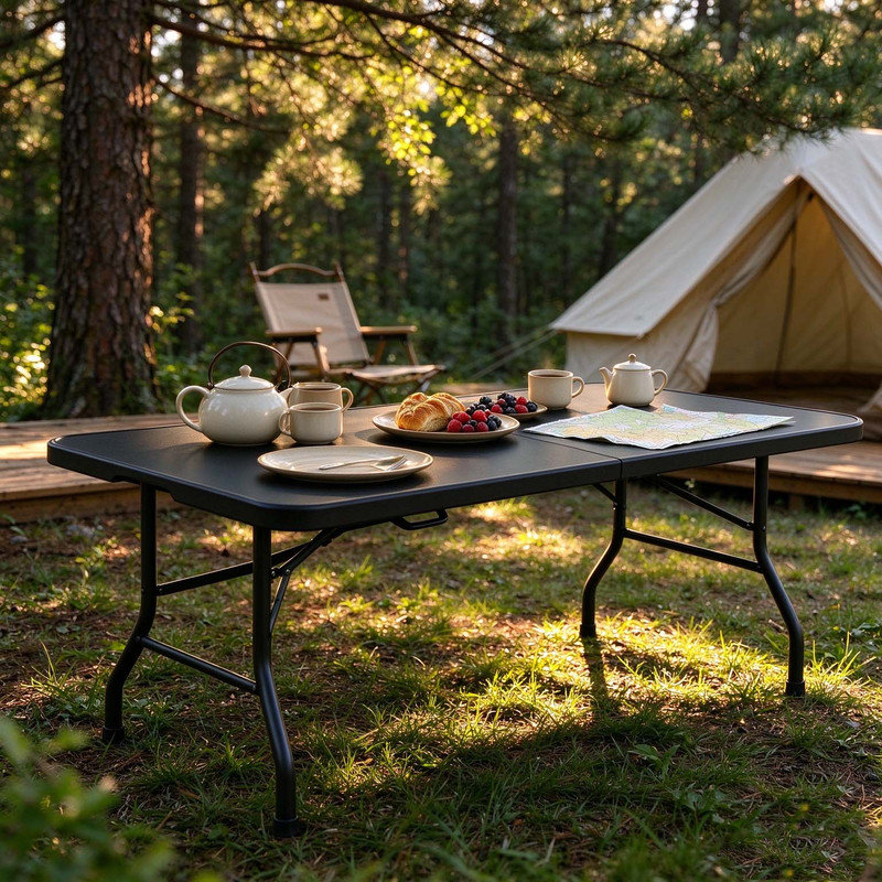 Rectangle Outdoor Dining Table, Black